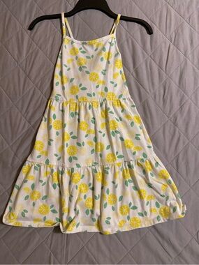 Cat & Jack White Dress with Yellow Lemon & Green Leaf Print
